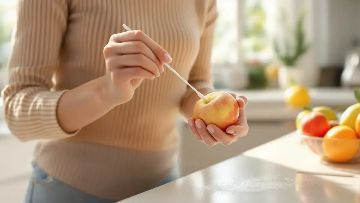 Ontdek hoe een eenvoudig duo van een wattenstaafje en zuiveringszout uw fruit kan zuiveren van onzichtbare pesticiden